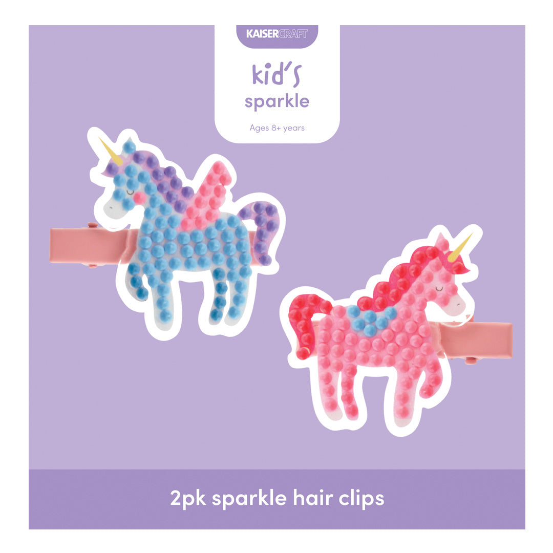 Mini Sparkle Hair Clips 2pk - Unicorns